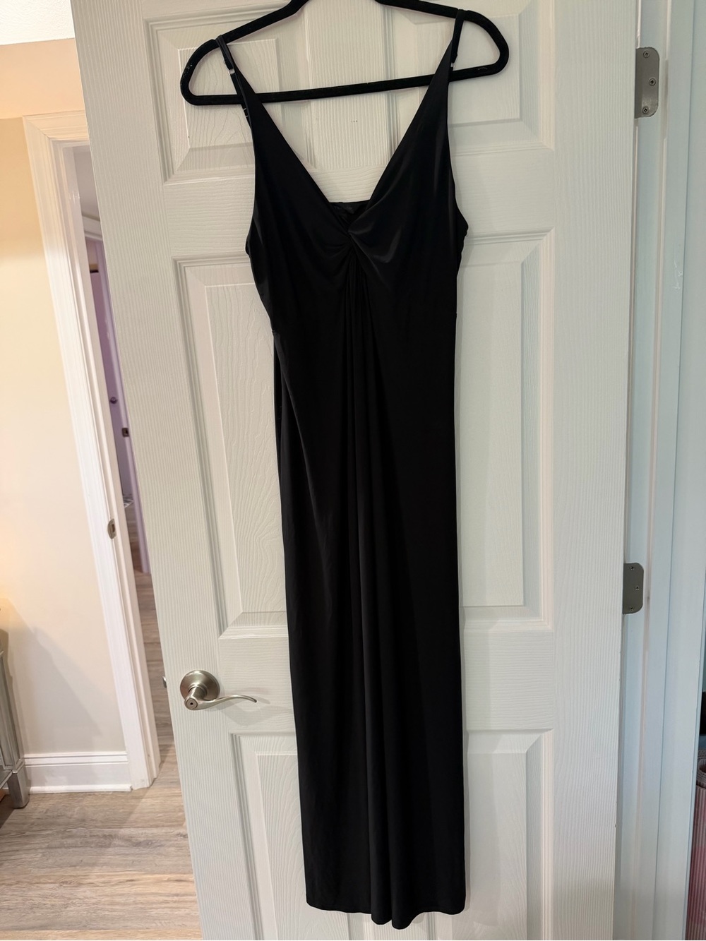 Ambrielle Black Sleeveless V-Neck Maxi Dress - Classic Evening Slip